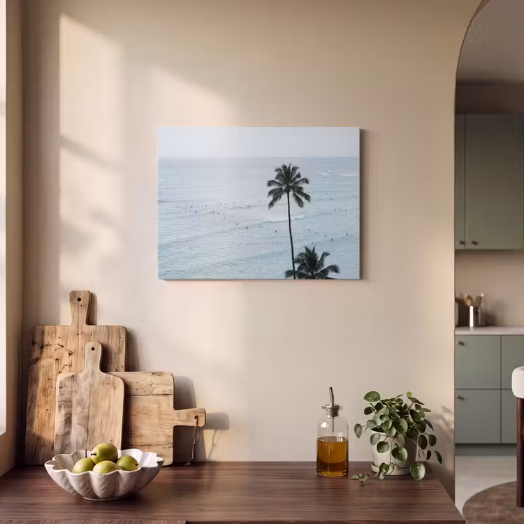 Akoestisch schilderij - Oceaan - Palmbomen - Surfers — 3