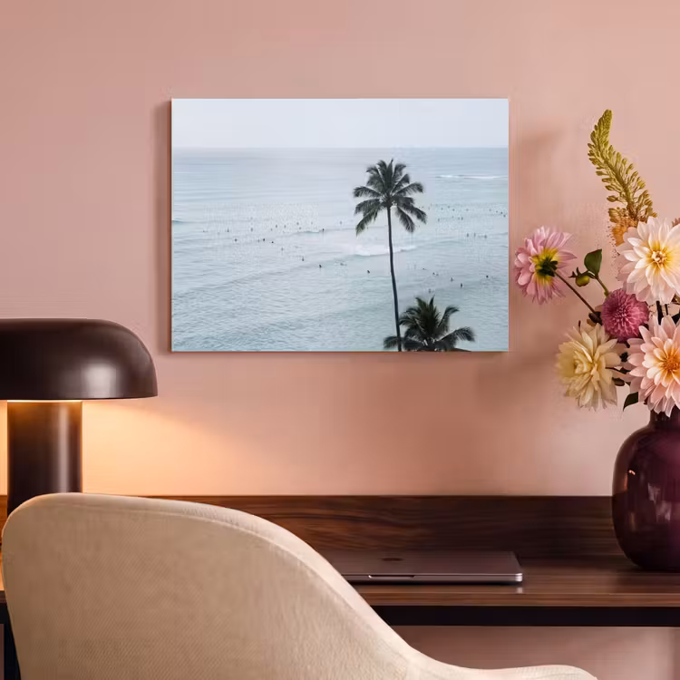 Akoestisch schilderij - Oceaan - Palmbomen - Surfers — 4