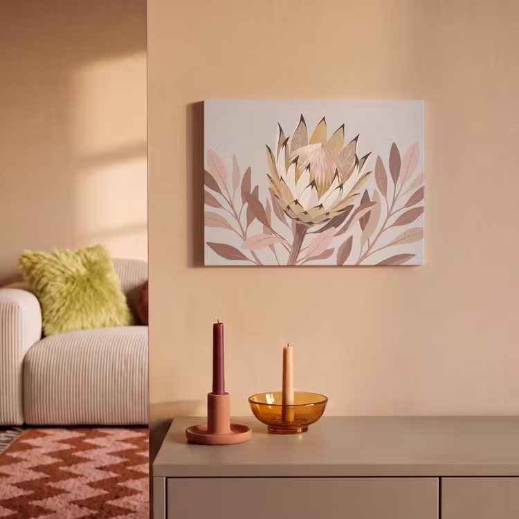 Akoestisch schilderij - Protea - Bloem - Botanisch - Beige — 2