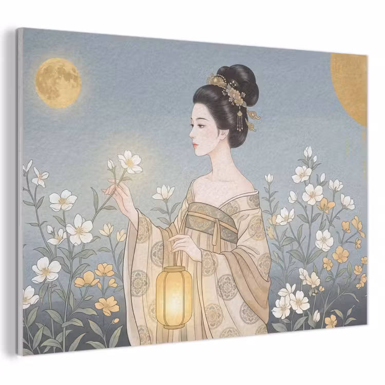 Akoestisch schilderij - Aziatisch - Vrouw - Kimono — 1
