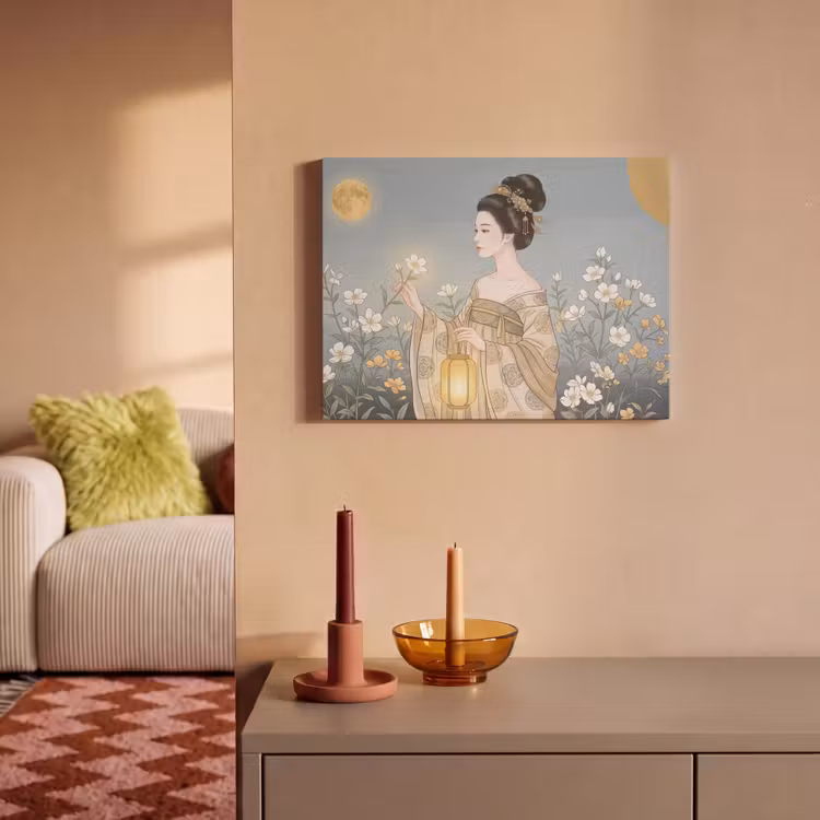 Akoestisch schilderij - Aziatisch - Vrouw - Kimono — 2