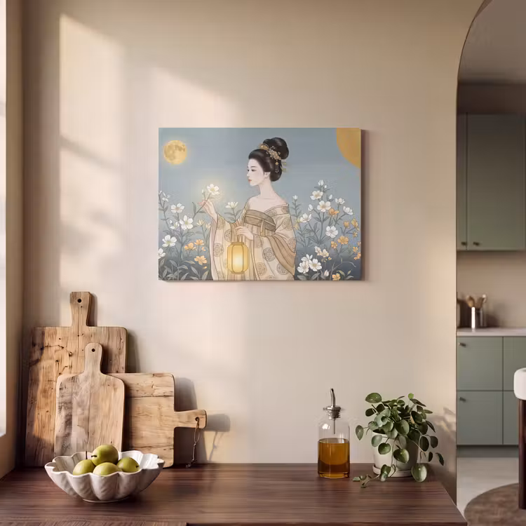 Akoestisch schilderij - Aziatisch - Vrouw - Kimono — 3