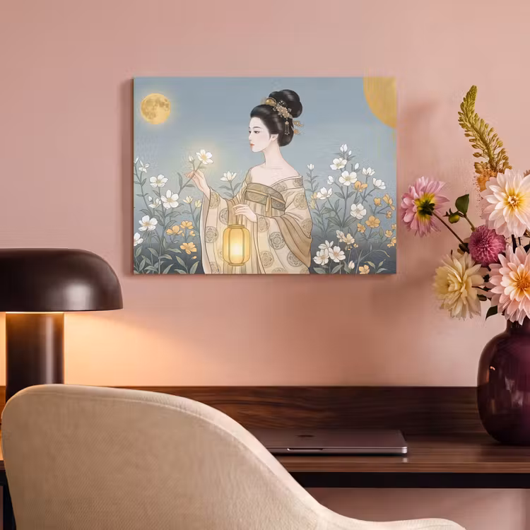 Akoestisch schilderij - Aziatisch - Vrouw - Kimono — 4
