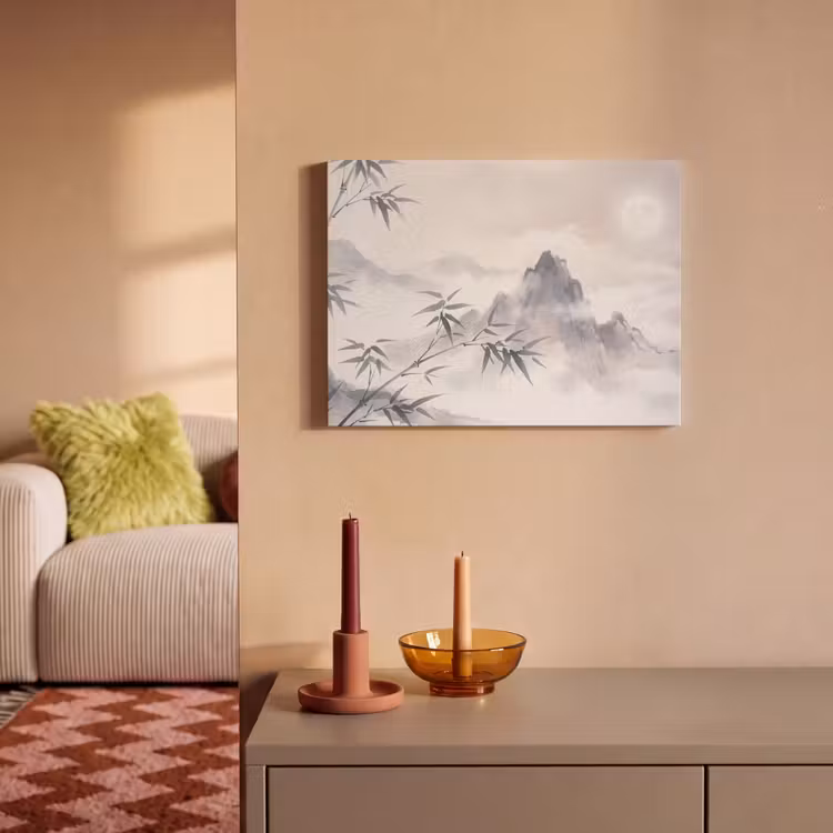 Akoestisch schilderij - Bamboe - Azië - Grijs — 2