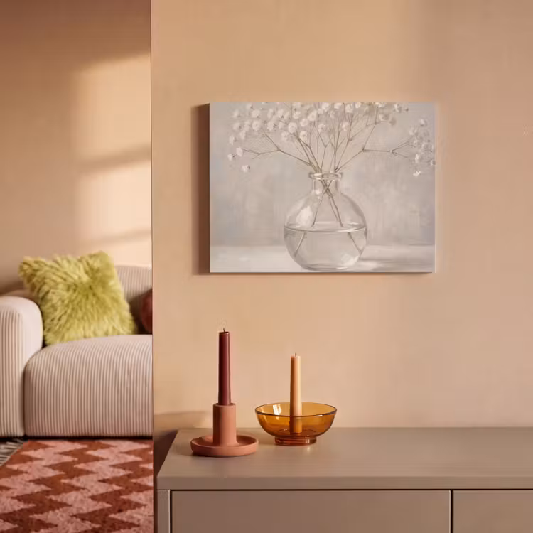 Akoestisch schilderij - Gipskruid - Vaas - Wit — 2