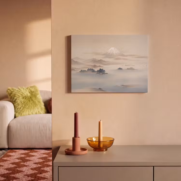 Akoestisch schilderij - Japans - Landschap - Beige — 2