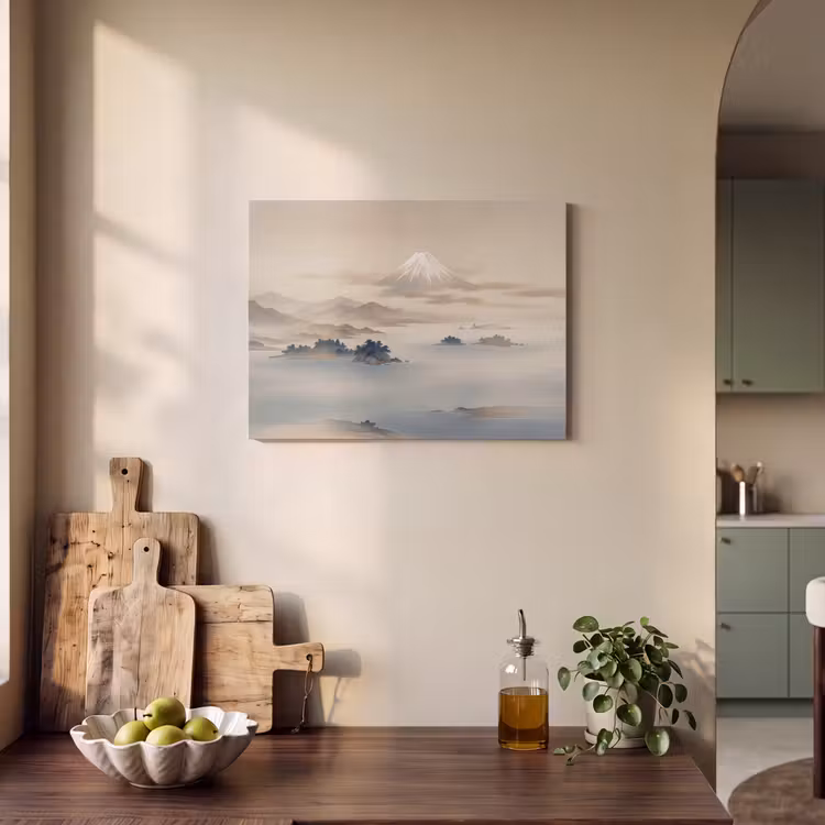 Akoestisch schilderij - Japans - Landschap - Beige — 3