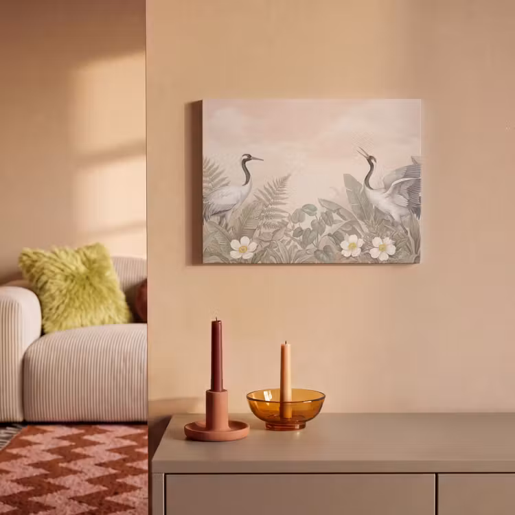 Akoestisch schilderij - Kraanvogels - Natuur - Roze — 2