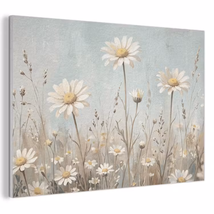 Akoestisch schilderij - Madelief - Illustratie - Wit — 1