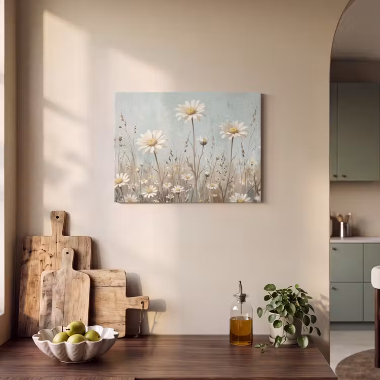 Akoestisch schilderij - Madelief - Illustratie - Wit — 3