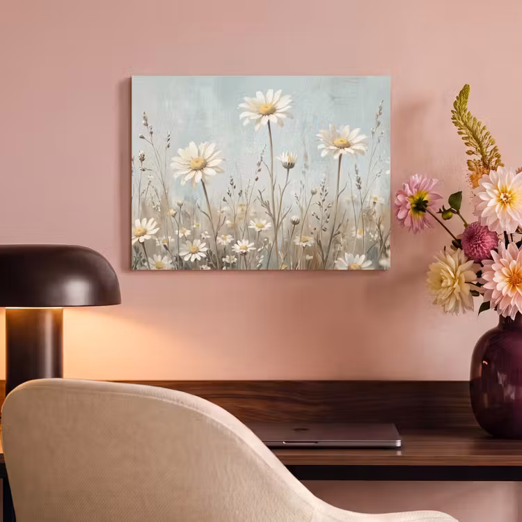 Akoestisch schilderij - Madelief - Illustratie - Wit — 4