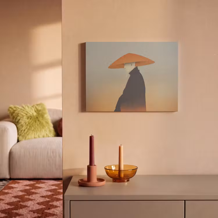 Akoestisch schilderij - Minimalistisch - Silhouet - Oranje — 2