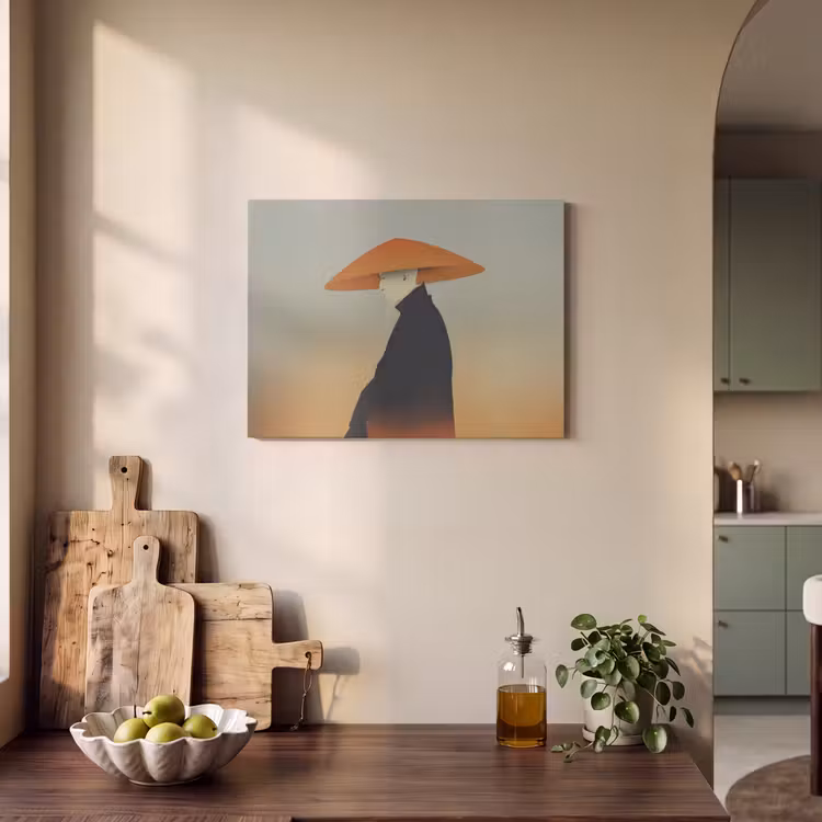 Akoestisch schilderij - Minimalistisch - Silhouet - Oranje — 3