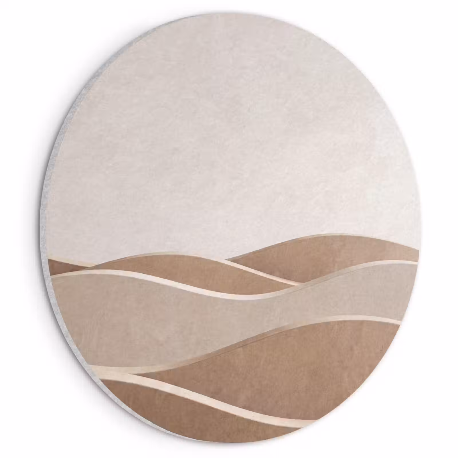 Akoestisch schilderij rond - Abstract - Golven - Modern - Beige — 1