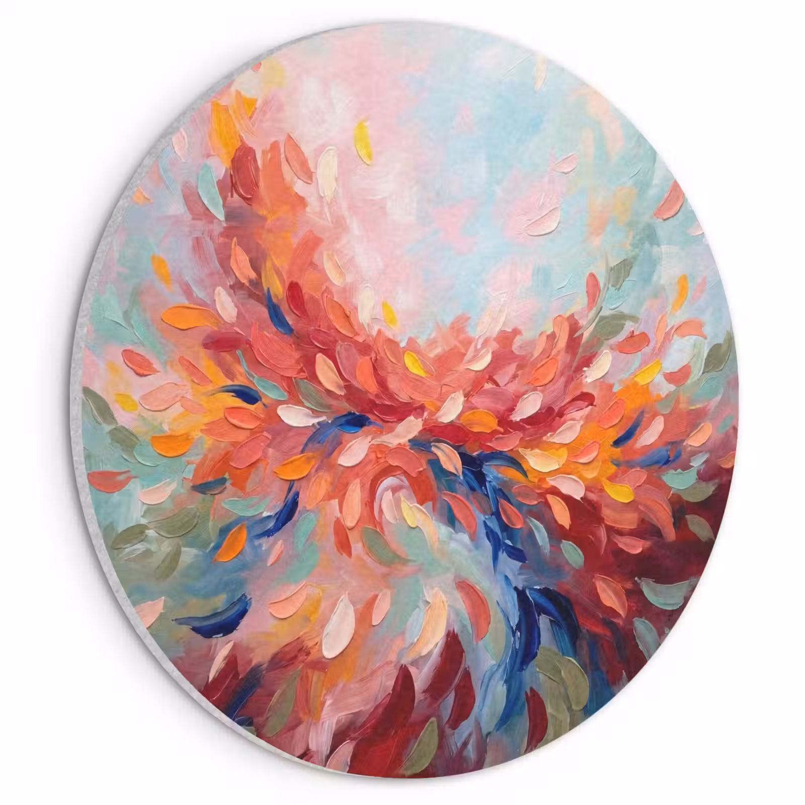 Akoestisch schilderij rond - Bloemen - Abstract - Kunst - Modern — 1