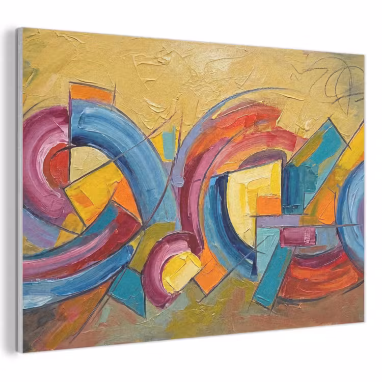 Akoestisch schilderij - Abstract - Cirkels - Schilderij - Kleurrijk - Dynamisch — 1