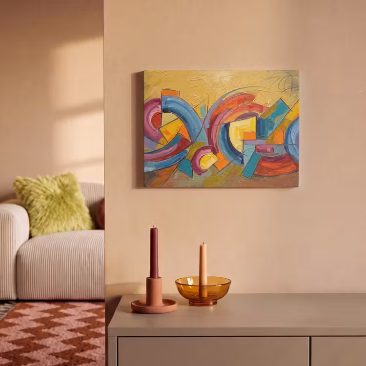 Akoestisch schilderij - Abstract - Cirkels - Schilderij - Kleurrijk - Dynamisch — 2