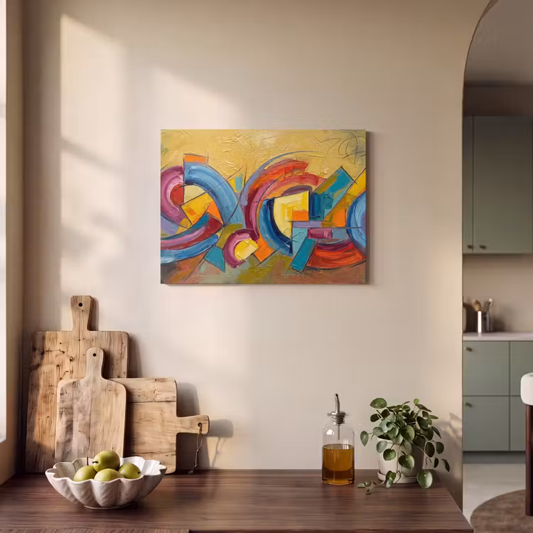 Akoestisch schilderij - Abstract - Cirkels - Schilderij - Kleurrijk - Dynamisch — 3
