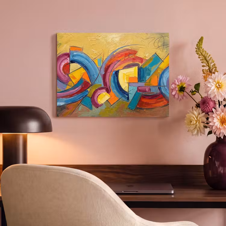 Akoestisch schilderij - Abstract - Cirkels - Schilderij - Kleurrijk - Dynamisch — 4
