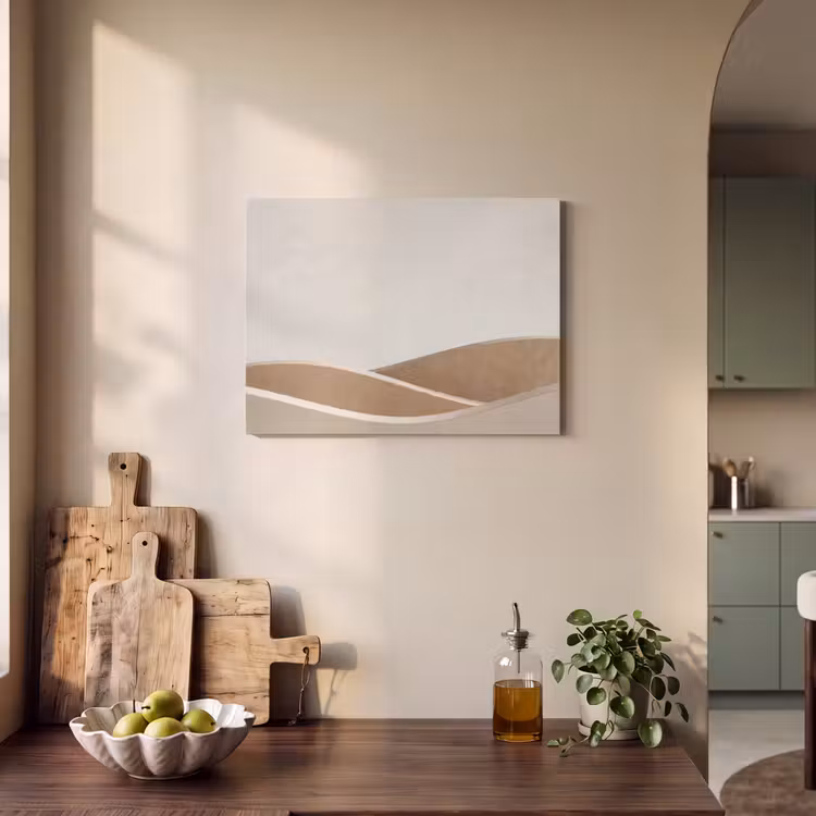 Akoestisch schilderij - Abstract - Golven - Modern - Beige — 3