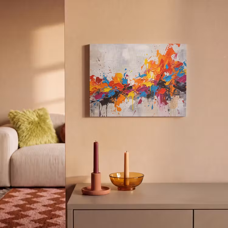 Akoestisch schilderij - Abstract - Schilderij - Kleurrijk - Dynamisch — 2
