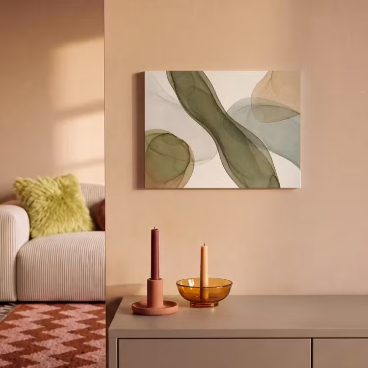 Akoestisch schilderij - Abstract - Vormen - Modern - Kunst - Groen - Bruin — 2