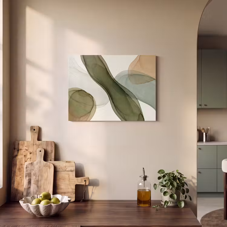 Akoestisch schilderij - Abstract - Vormen - Modern - Kunst - Groen - Bruin — 3