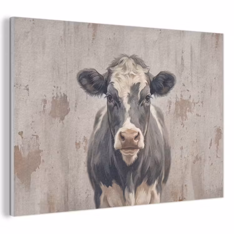 Akoestisch schilderij - Koe - Portret - Dieren - Modern — 1