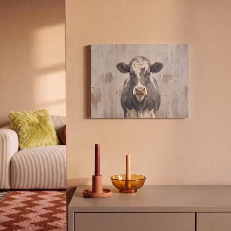 Akoestisch schilderij - Koe - Portret - Dieren - Modern — 2