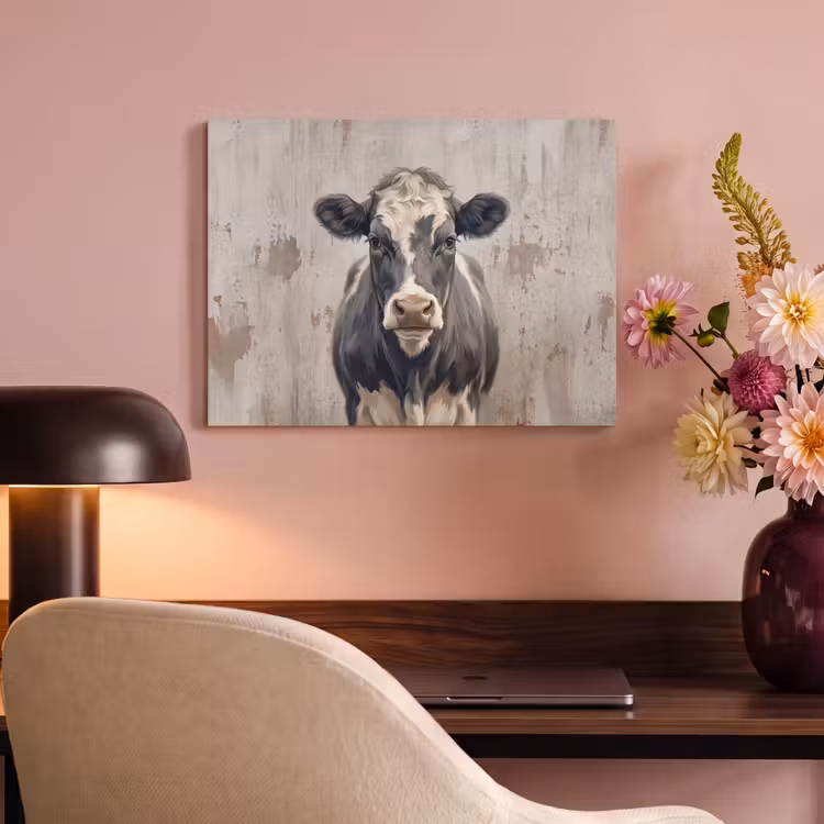 Akoestisch schilderij - Koe - Portret - Dieren - Modern — 4