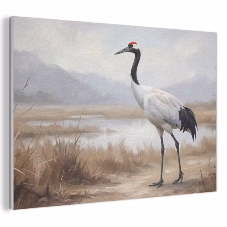Akoestisch schilderij - Kraanvogel - Natuur - Realistisch — 1
