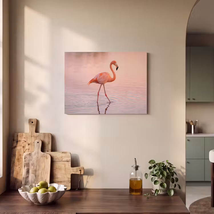 Akoestisch schilderij - Flamingo - Water - Roze — 3