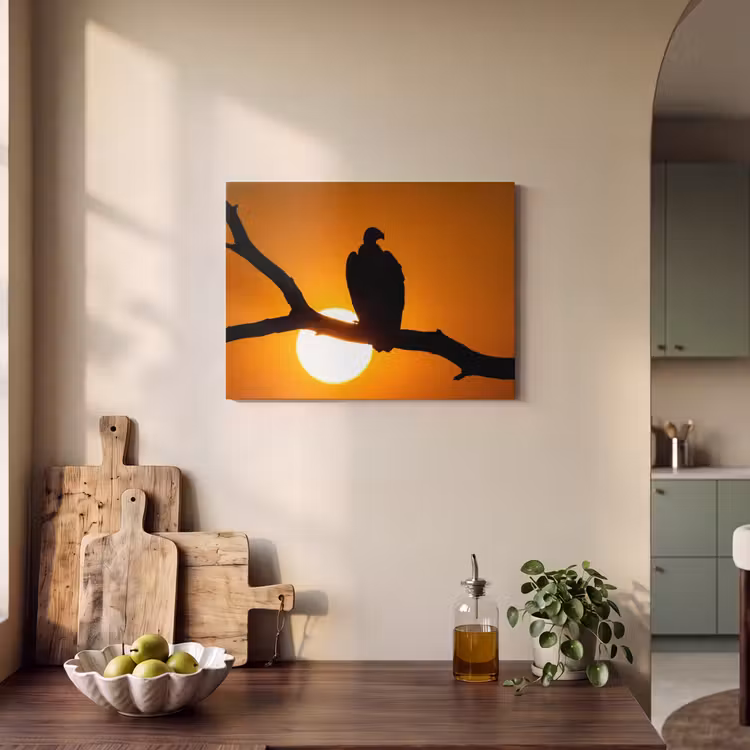 Akoestisch schilderij - Gier - Tak - Zon - Oranje — 3