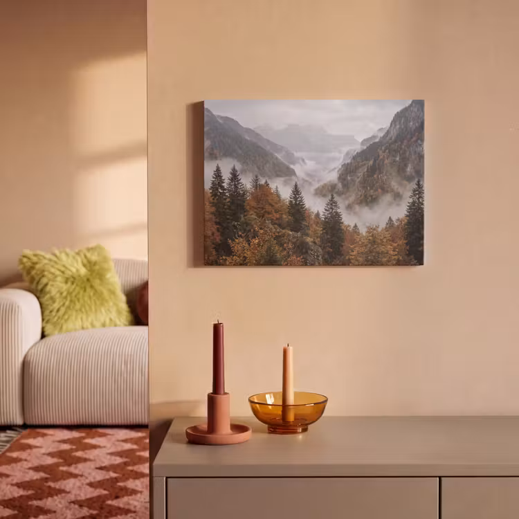 Akoestisch schilderij - Bergen - Vallei - Mist - Herfst - Natuur — 2