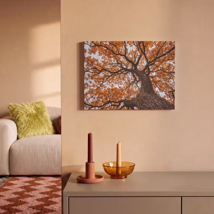 Akoestisch schilderij - Boom - Bladerdak - Herfst - Oranje - Sfeervol — 2