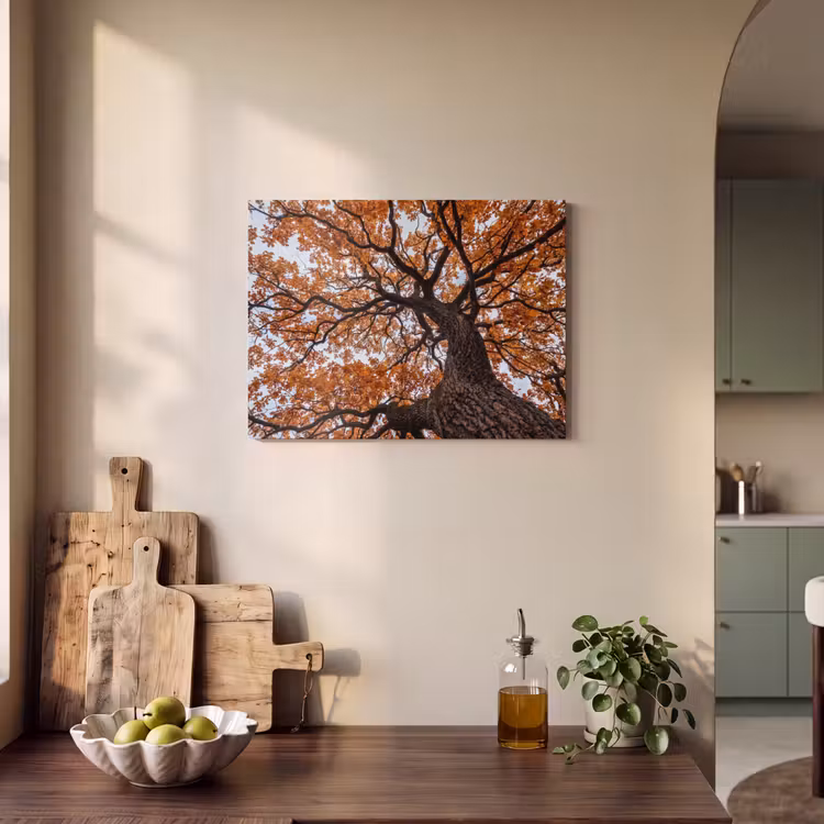 Akoestisch schilderij - Boom - Bladerdak - Herfst - Oranje - Sfeervol — 3
