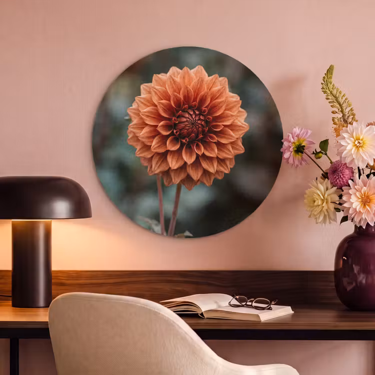Akoestisch schilderij rond - Dahlia - Bloem - Natuur - Sfeervol — 2