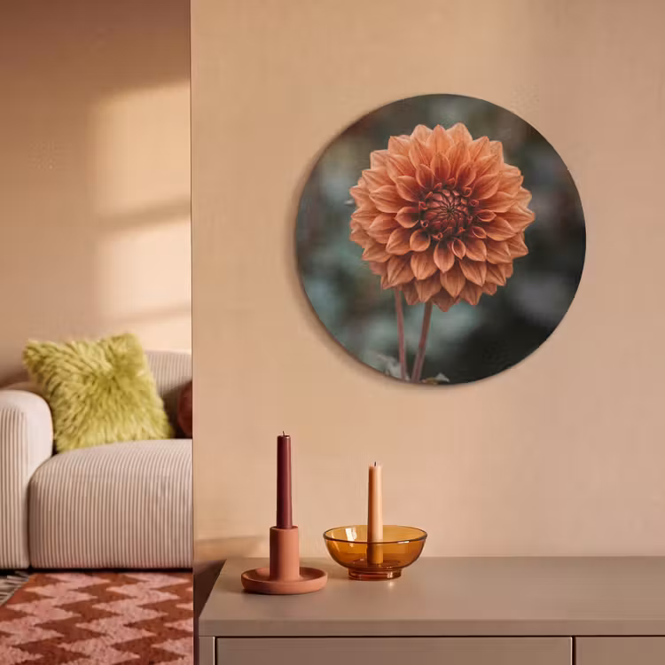 Akoestisch schilderij rond - Dahlia - Bloem - Natuur - Sfeervol — 3