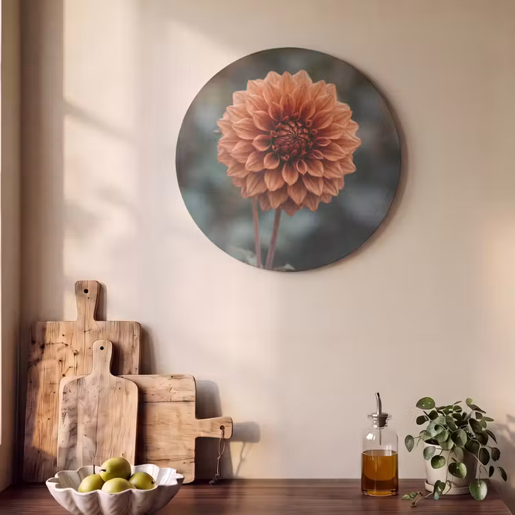Akoestisch schilderij rond - Dahlia - Bloem - Natuur - Sfeervol — 4
