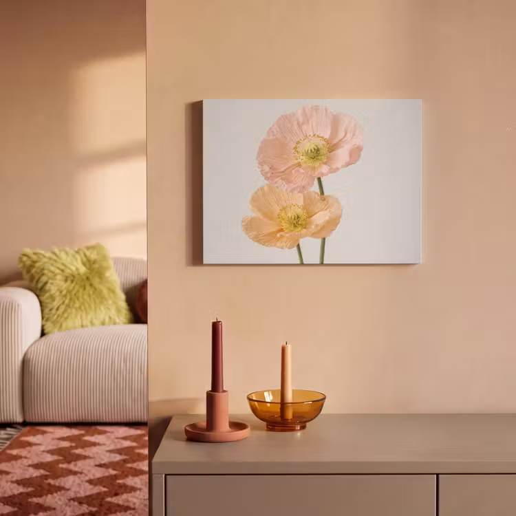 Akoestisch schilderij - Papavers - Botanisch - Roze — 2