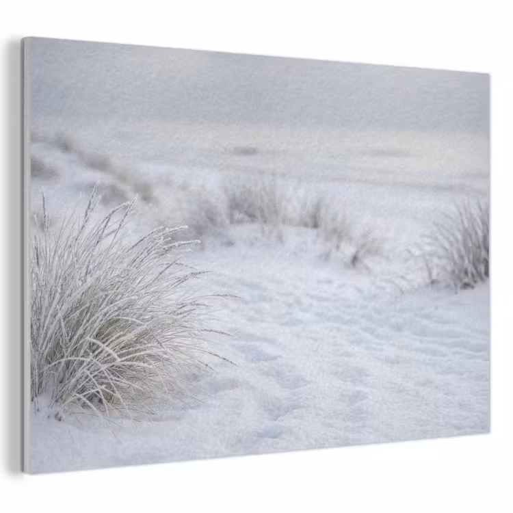 Akoestisch schilderij - Duinen - Sneeuw - Strand - Winter - Serene — 1