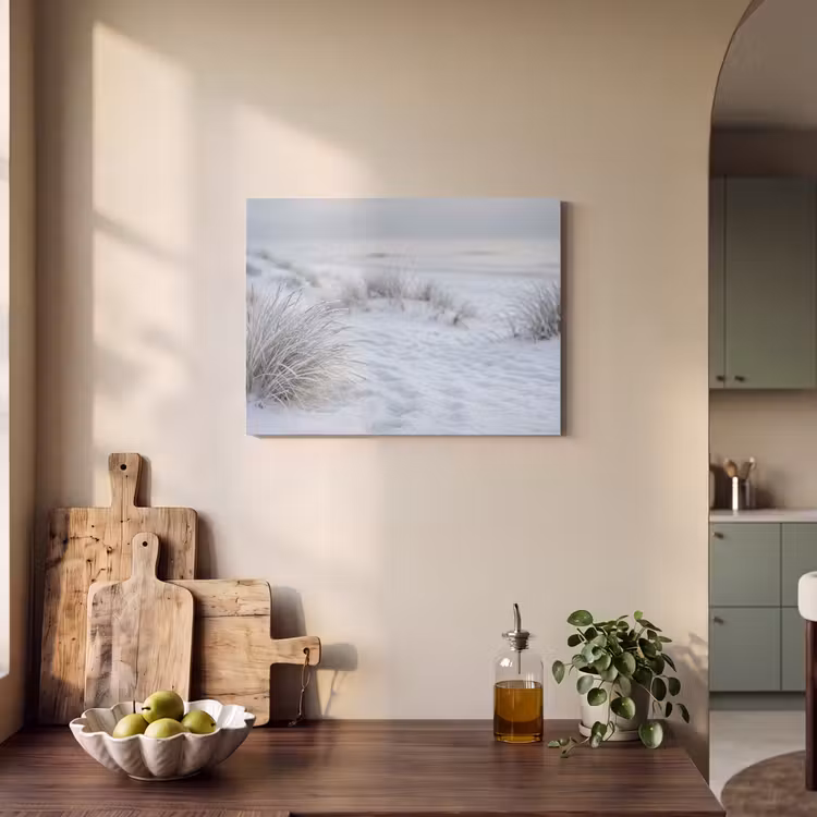Akoestisch schilderij - Duinen - Sneeuw - Strand - Winter - Serene — 3