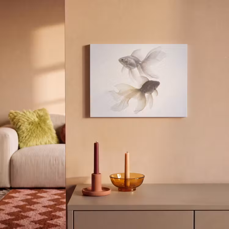 Akoestisch schilderij - Goudvissen - Modern - Wit — 2