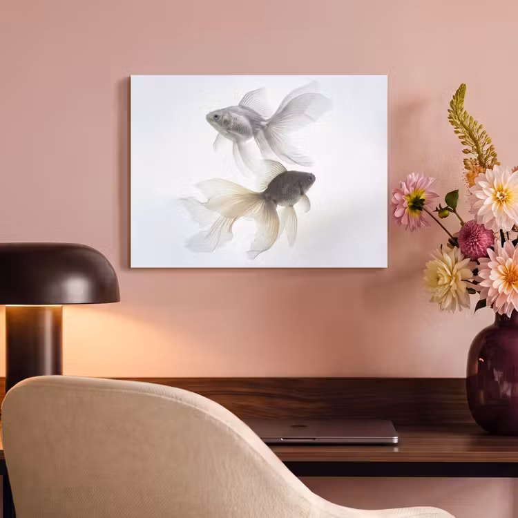 Akoestisch schilderij - Goudvissen - Modern - Wit — 4