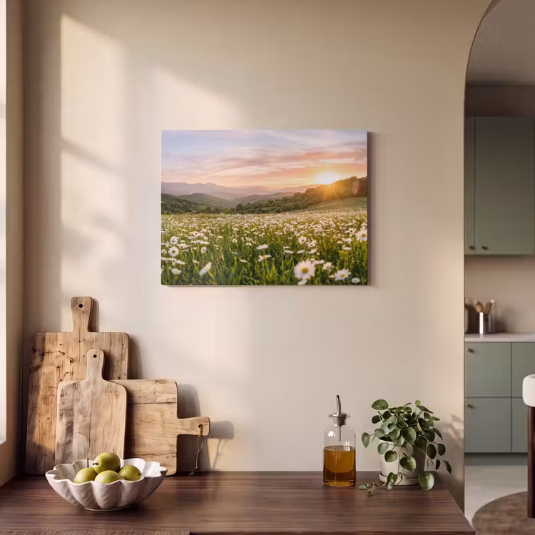 Akoestisch schilderij - Madelief - Veld - Heuvels - Groen — 3