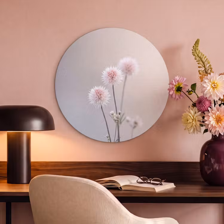 Akoestisch schilderij rond - Bloemen - Bollen - Roze — 2