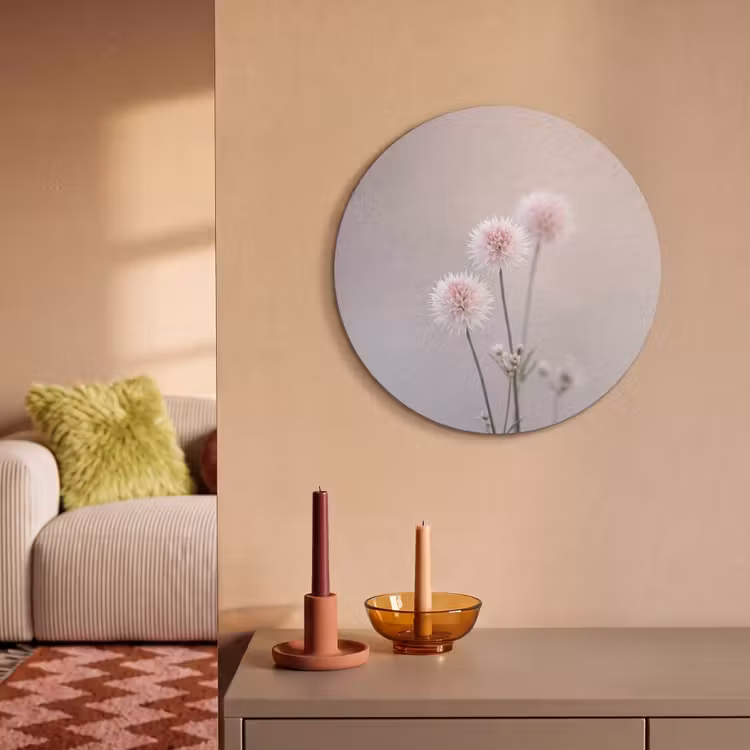 Akoestisch schilderij rond - Bloemen - Bollen - Roze — 3