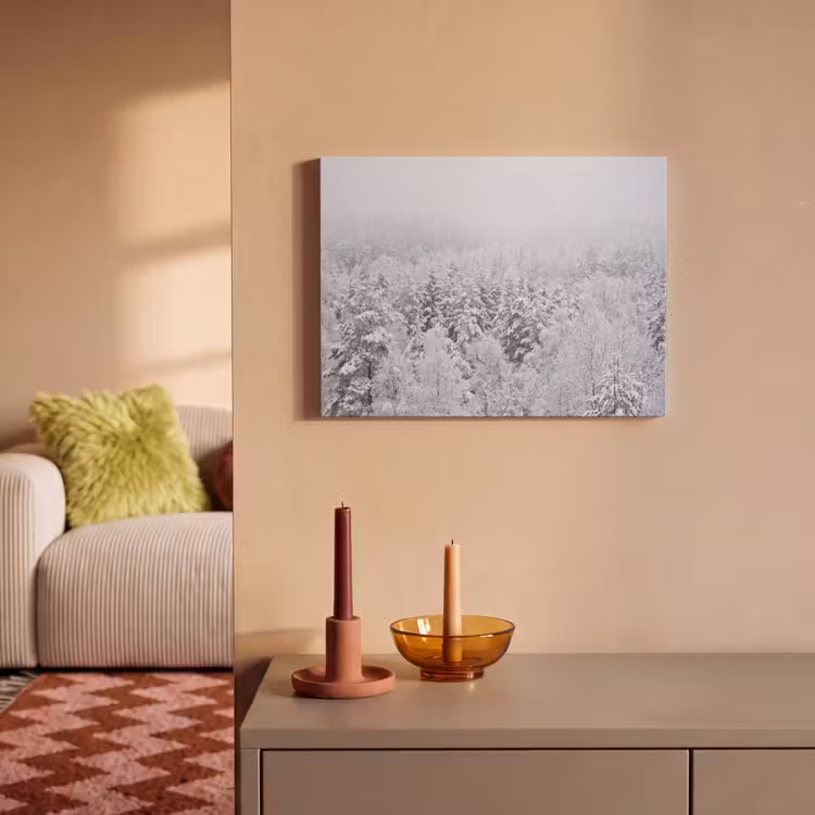 Akoestisch schilderij - Bos - Sneeuw - Winter - Natuur - Wit — 2
