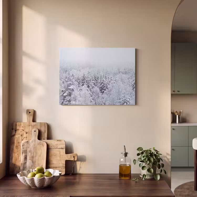 Akoestisch schilderij - Bos - Sneeuw - Winter - Natuur - Wit — 3