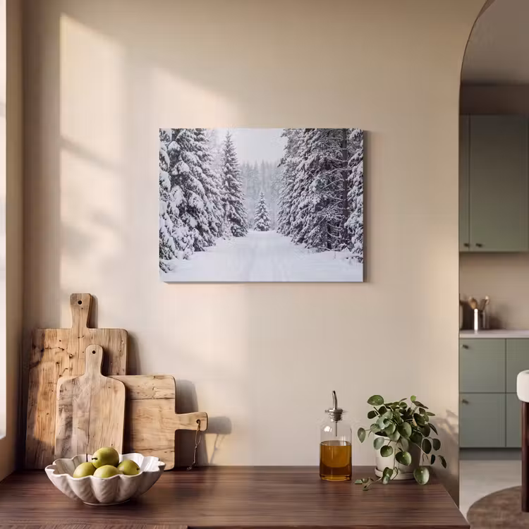 Akoestisch schilderij - Bos - Winter - Sneeuw - Pad - Natuur — 3
